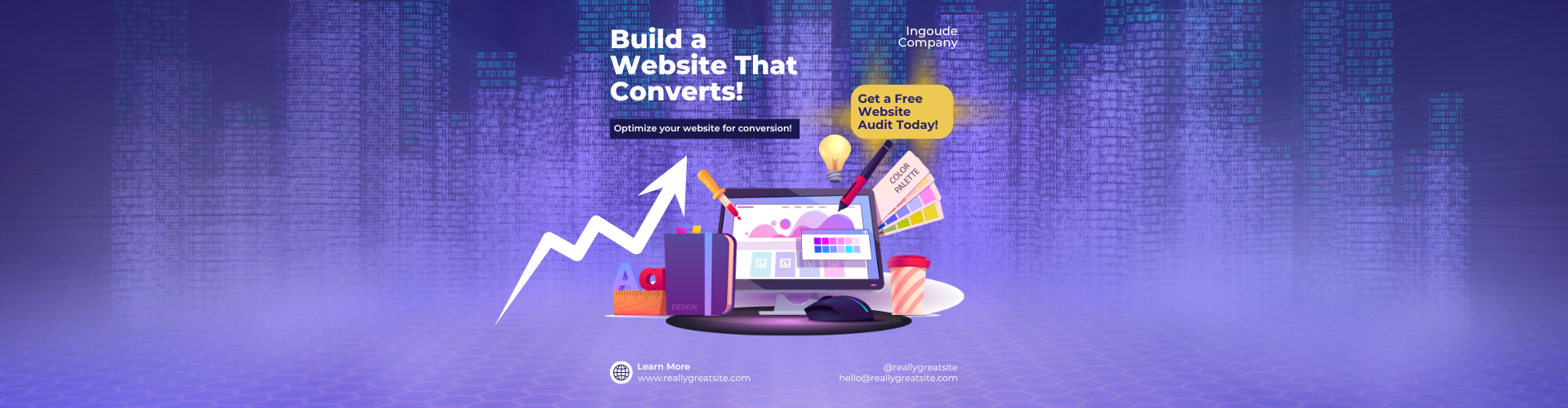 Purple Playful Website Design and Development Services Instagram Post (1920 x 500 px)